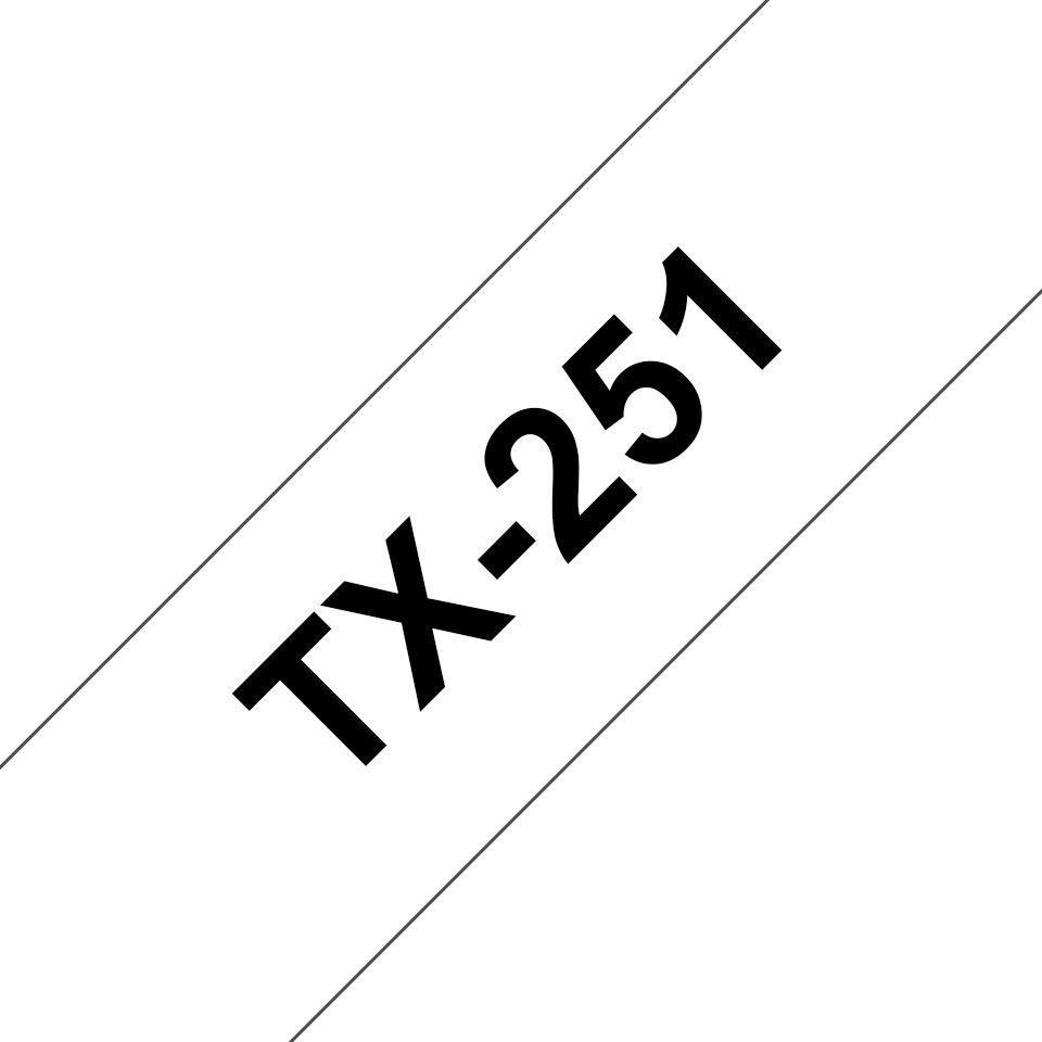 TX-251 Оригинална Brother етикетна лента – черно на бяло, ширина - 24 мм 